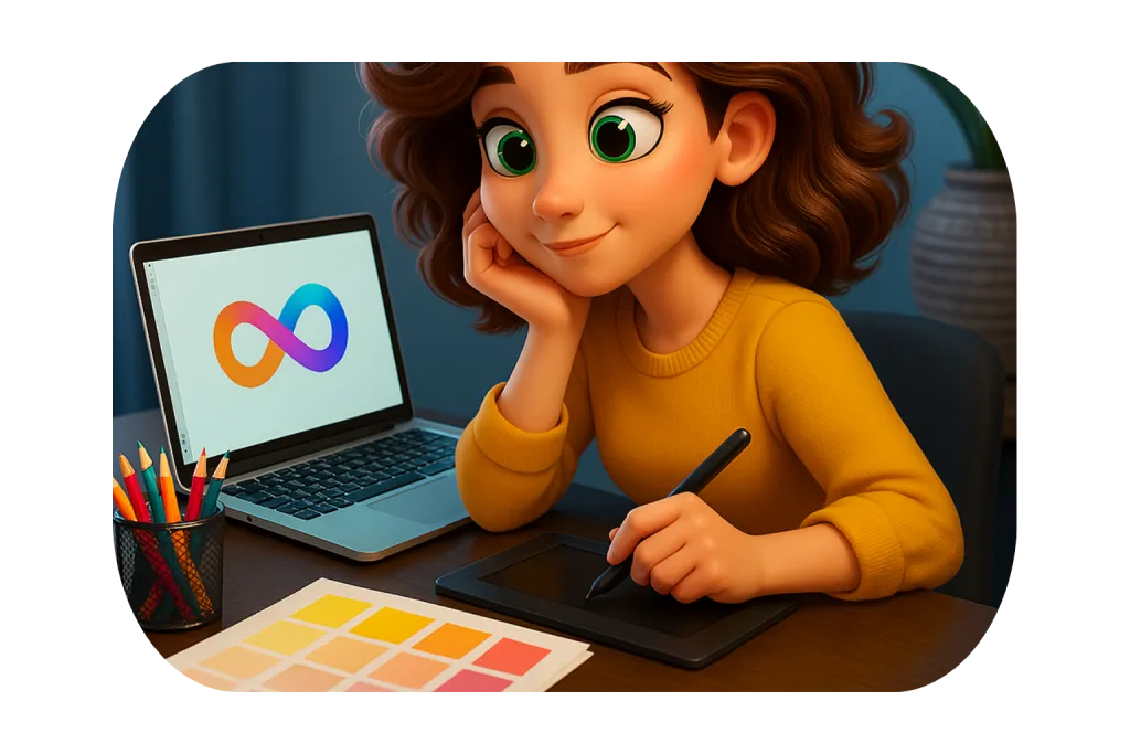 Diseño de identidad visual integral: logotipo, paleta de colores y elementos gráficos para una marca coherente y memorable en el entorno digital.
