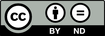 Icono de la licencia Creative Commons BY-ND, que permite el uso con atribución pero prohíbe crear obras derivadas