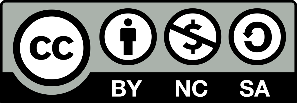 Icono de la licencia Creative Commons BY-NC-SA, que permite el uso no comercial con atribución y exige compartir bajo la misma licencia