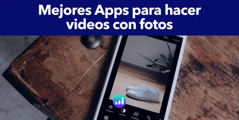Smartphone mostrando una app para crear videos con fotos y editar imágenes desde el móvil