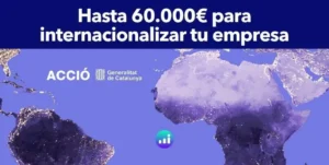 Gráfico que ilustra la promoción internacional de empresas catalanas con las ayudas de ACCIÓ para 2026, destacando beneficios y plazos.