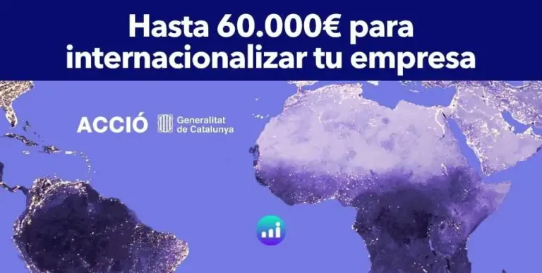 Gráfico que ilustra la promoción internacional de empresas catalanas con las ayudas de ACCIÓ para 2026, destacando beneficios y plazos.