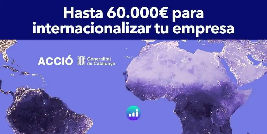 Gráfico que ilustra la promoción internacional de empresas catalanas con las ayudas de ACCIÓ para 2026, destacando beneficios y plazos.