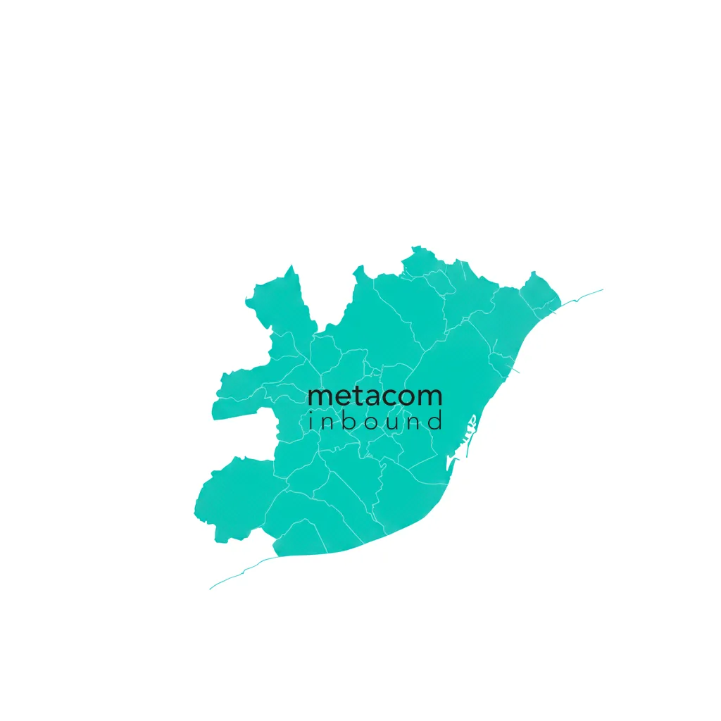 Metacom Inbound agencia SEO en Barcelona representada sobre mapa de la ciudad