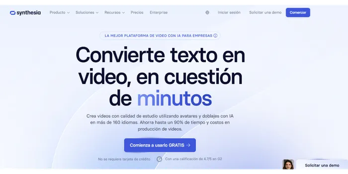 Synthesia plataforma para crear videos corporativos con inteligencia artificial